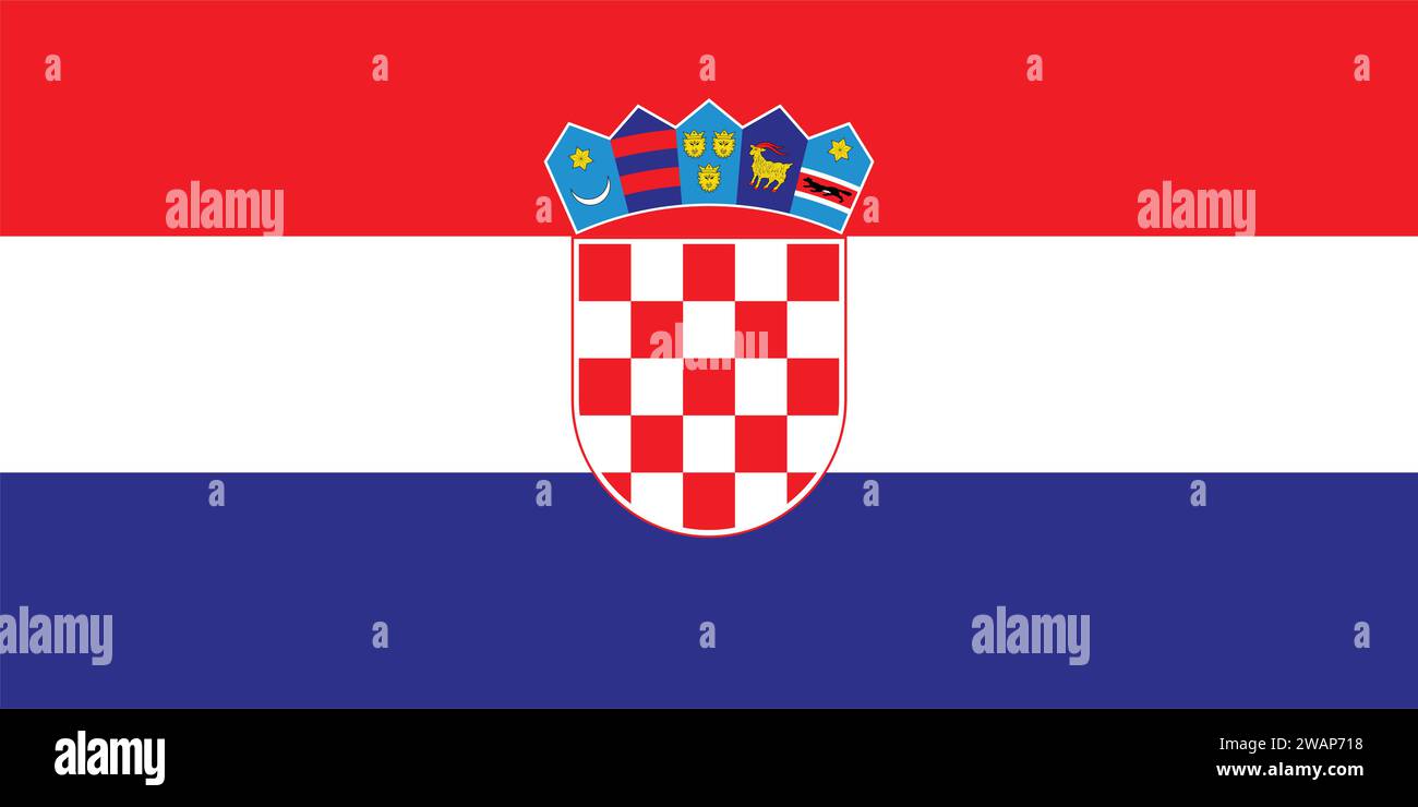 Alta bandiera dettagliata della Croazia. Bandiera nazionale della Croazia. Europa. Illustrazione 3D. Illustrazione Vettoriale