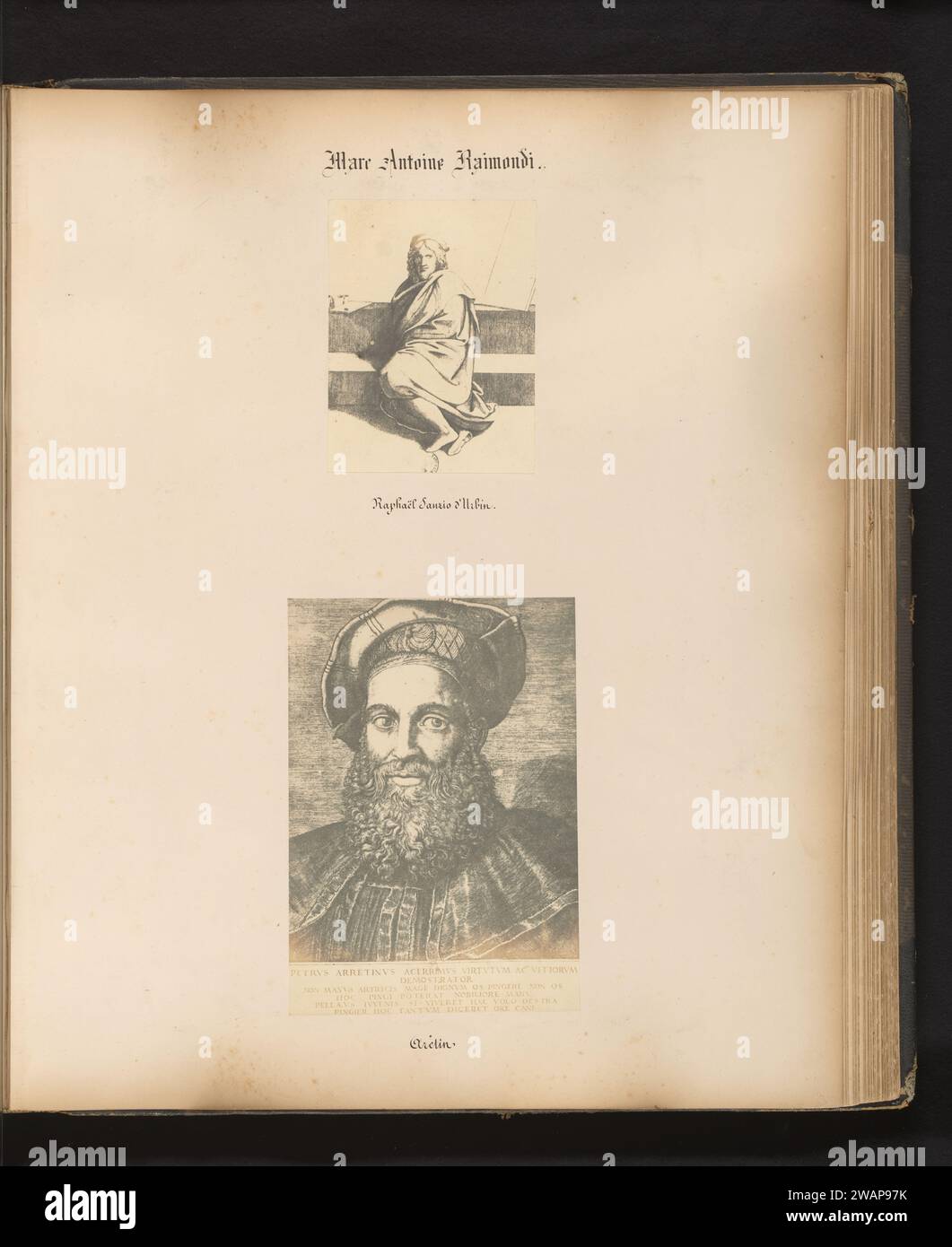 Produzione fotografica di un'incisione di Rafaël di Marcantonio Raimondi, Benjamin Delessert, dopo Marcantonio Raimondi, dopo Anonymous, c. 1848 - in o prima del 1853 fotografia supporto fotografico stampa carta salata donna adulta Foto Stock