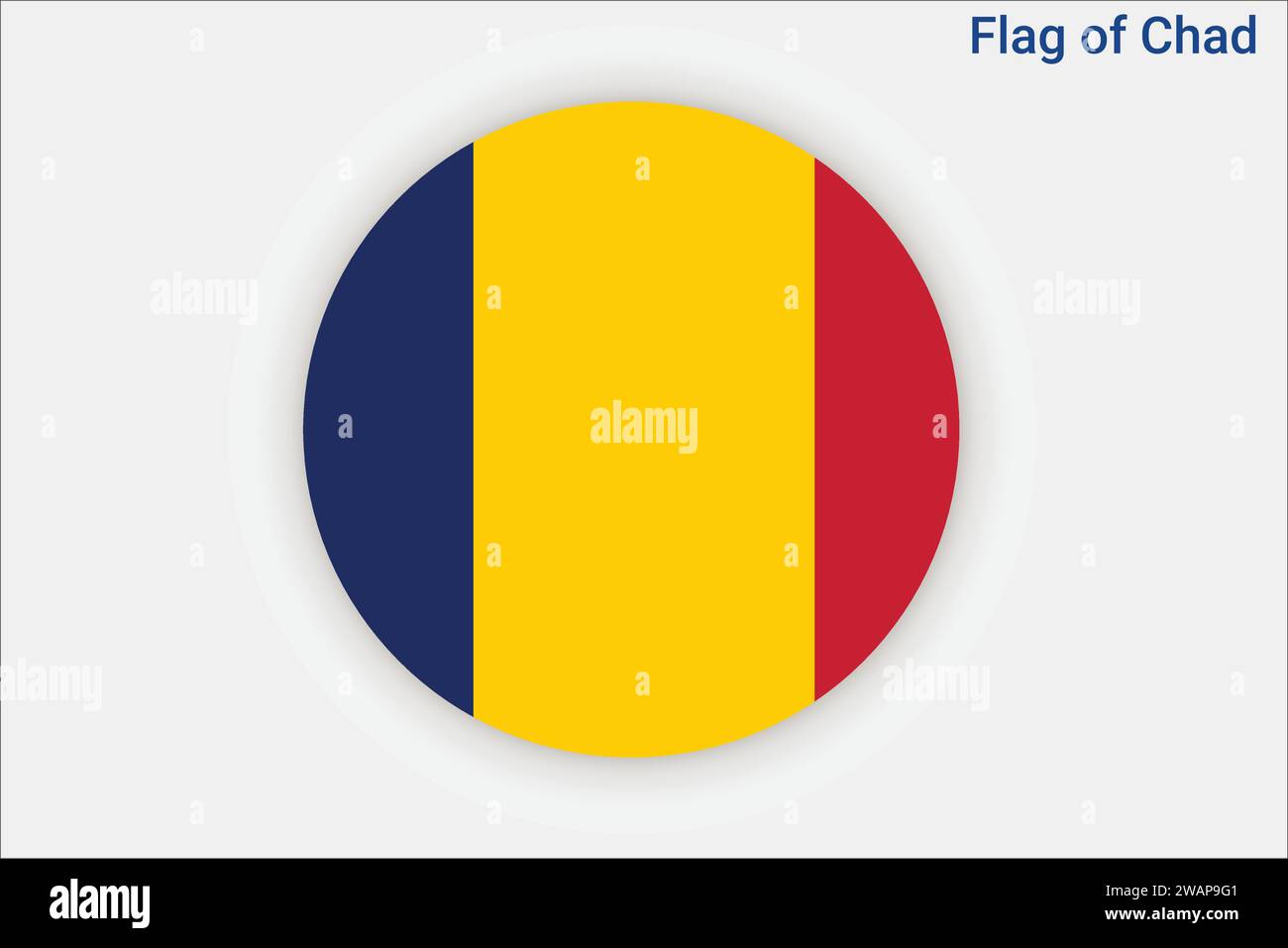 Alta bandiera dettagliata del Ciad. Bandiera nazionale del Ciad. Africa. Illustrazione 3D. Illustrazione Vettoriale
