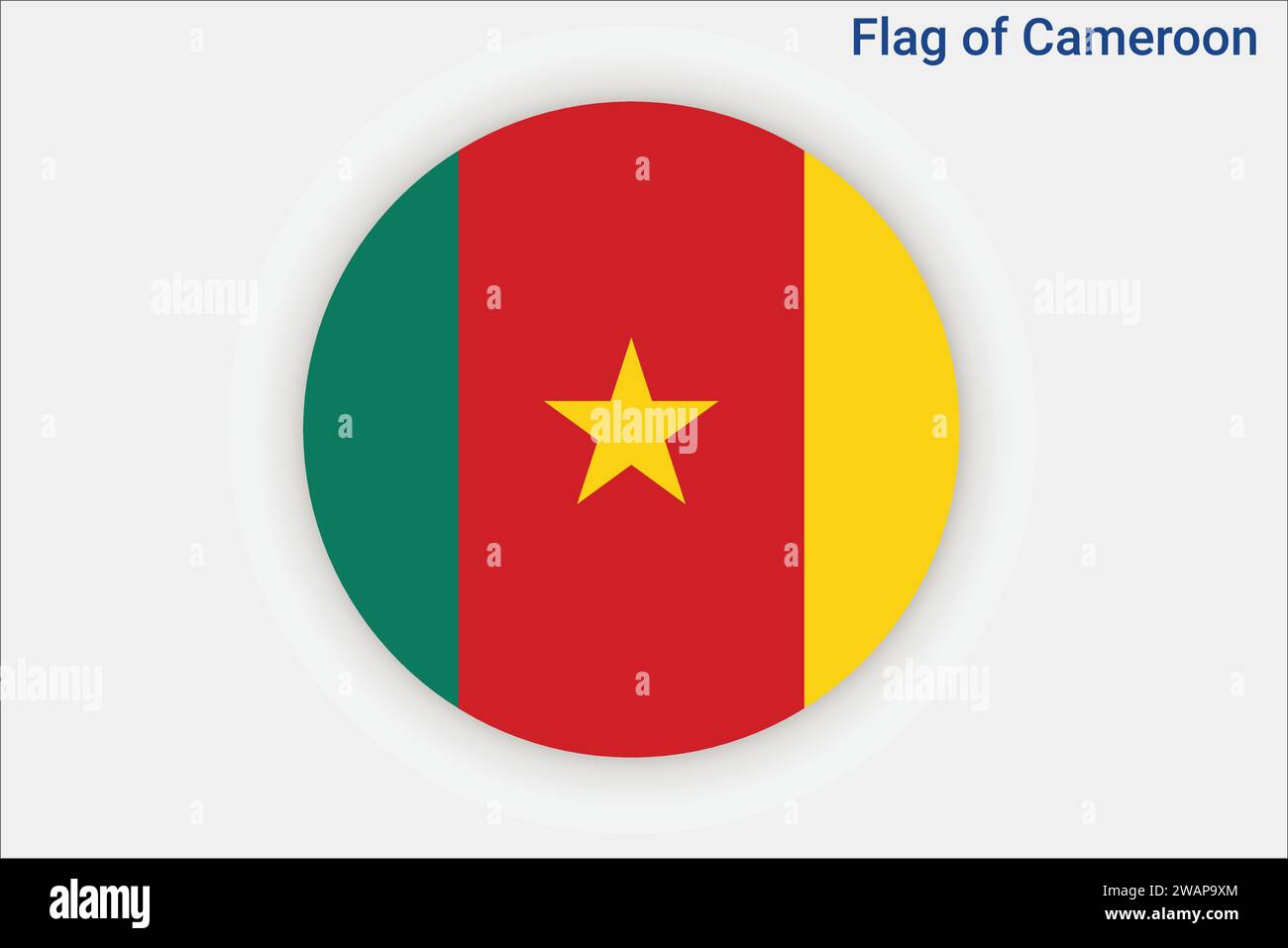 Alta bandiera dettagliata del Camerun. Bandiera nazionale del Camerun. Africa. Illustrazione 3D. Illustrazione Vettoriale