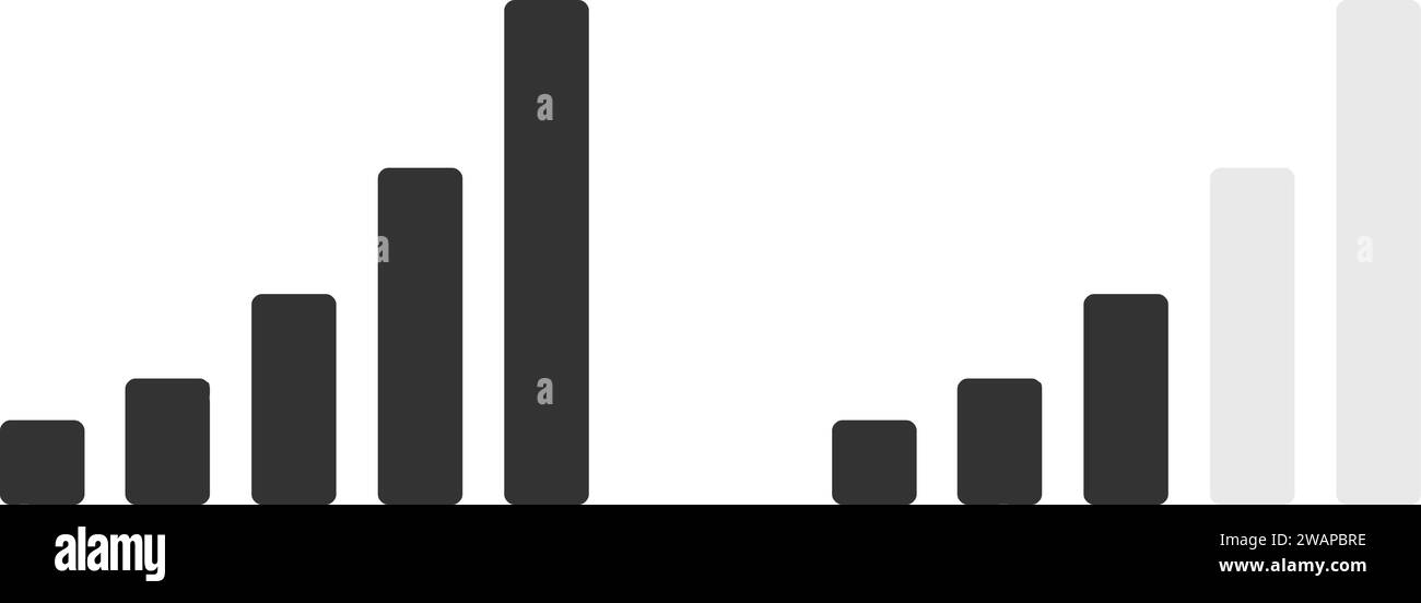 Icone del livello di connessione del telefono cellulare Illustrazione Vettoriale