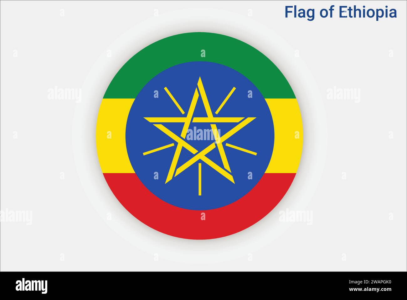 Alta bandiera dettagliata dell'Etiopia. Bandiera nazionale etiope. Africa. Illustrazione 3D. Illustrazione Vettoriale