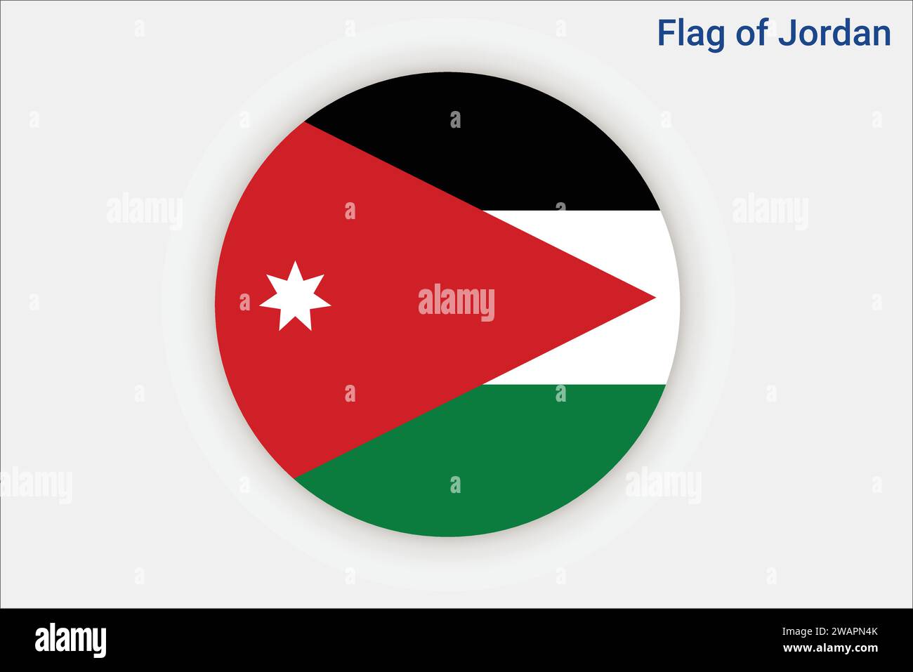 Alta bandiera di Jordan. Bandiera nazionale della Giordania. Asia. Illustrazione 3D. Illustrazione Vettoriale