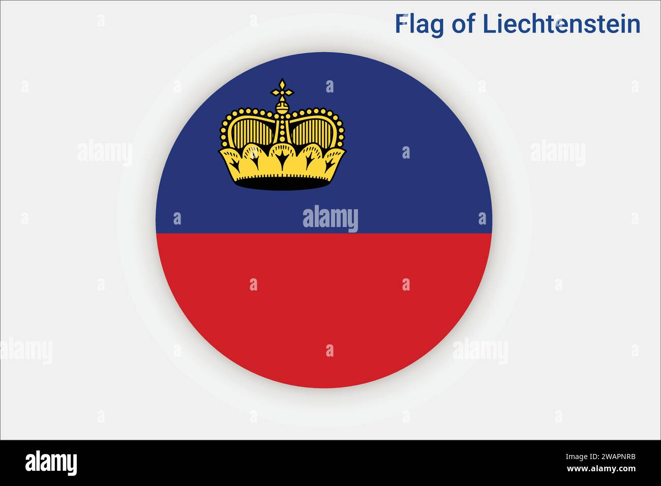 Bandiera altamente dettagliata del Liechtenstein. Bandiera nazionale del Liechtenstein. Europa. Illustrazione 3D. Illustrazione Vettoriale