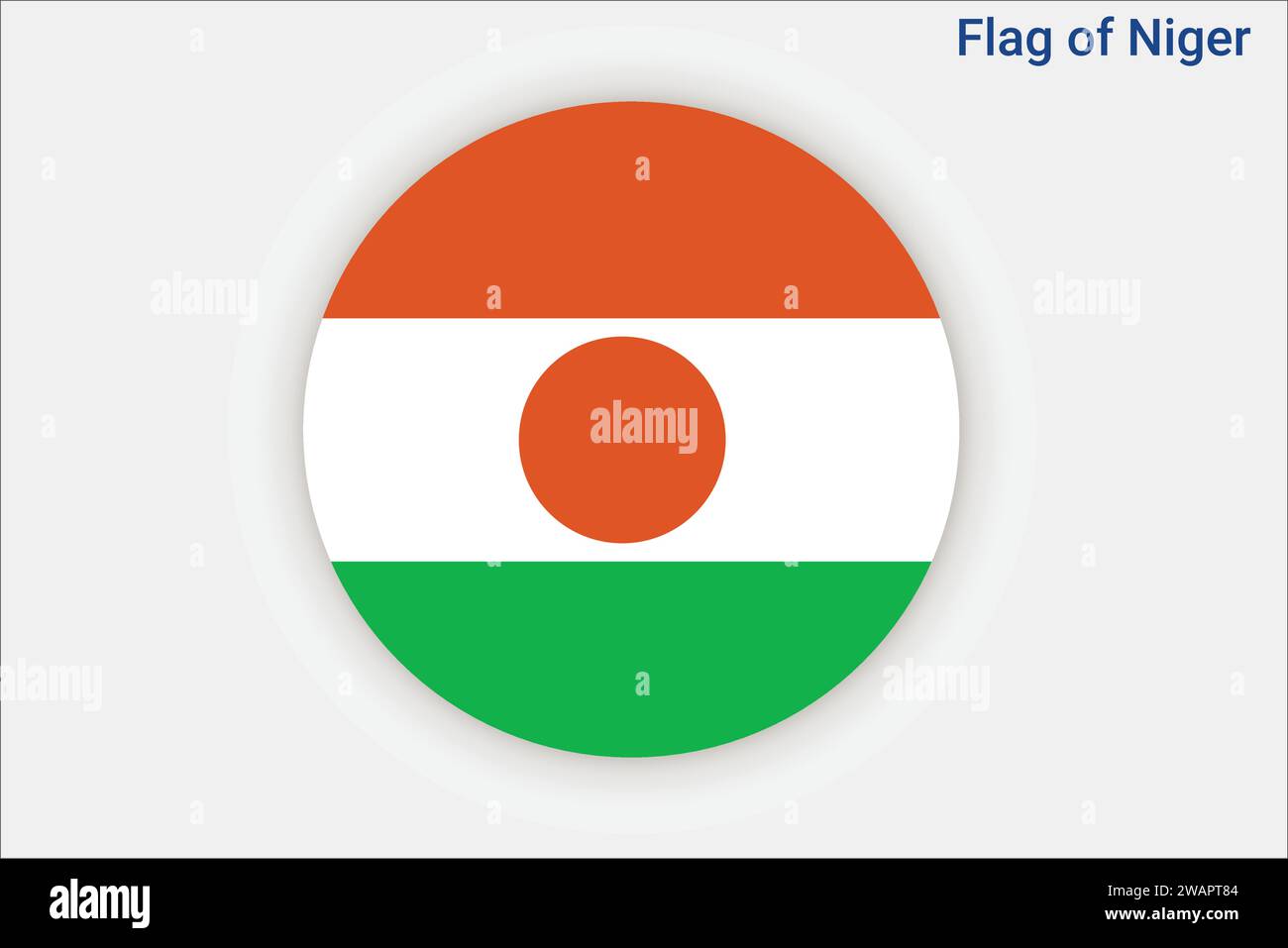 Alta bandiera dettagliata del Niger. Bandiera nazionale del Niger. Africa. Illustrazione 3D. Illustrazione Vettoriale