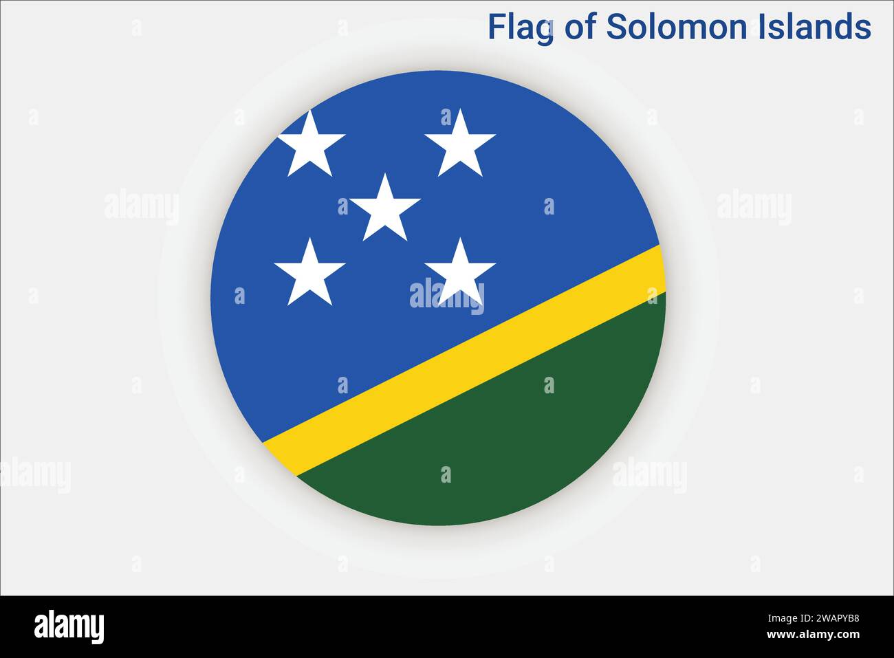 Alta bandiera dettagliata delle Isole Salomone. Bandiera delle Isole Salomone. Oceania. Illustrazione 3D. Illustrazione Vettoriale