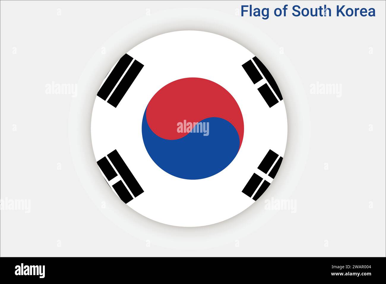 Alta bandiera dettagliata della Corea del Sud. Bandiera nazionale della Corea del Sud. Asia. Illustrazione 3D. Illustrazione Vettoriale