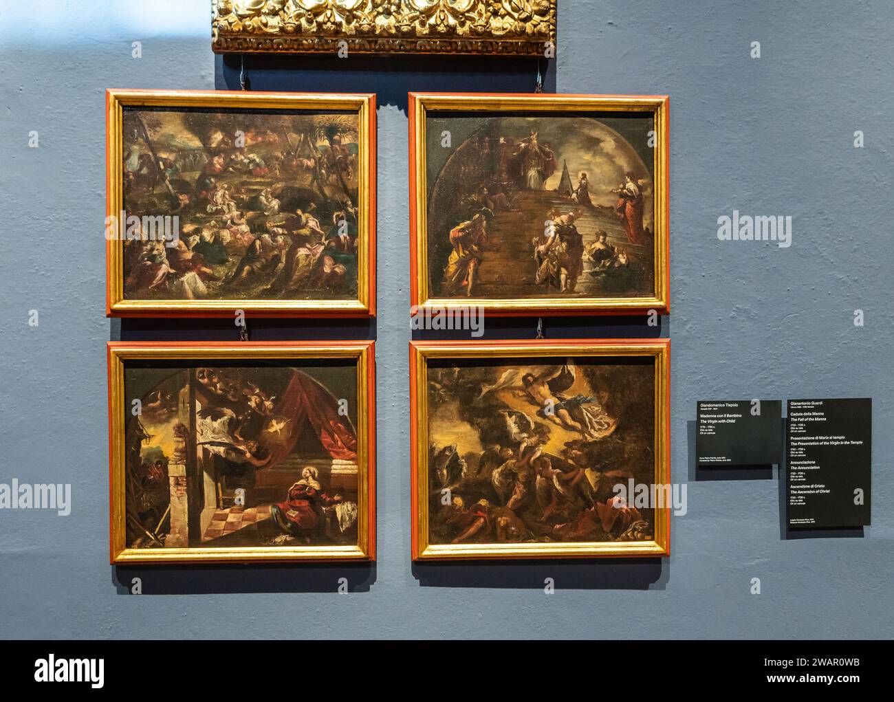 Dipinti ad olio su tela di Gianantonio guardi (XVIII secolo). Collezione permanente Museo Civico di Bassano del Grappa, Veneto, Italia, dicembre Foto Stock