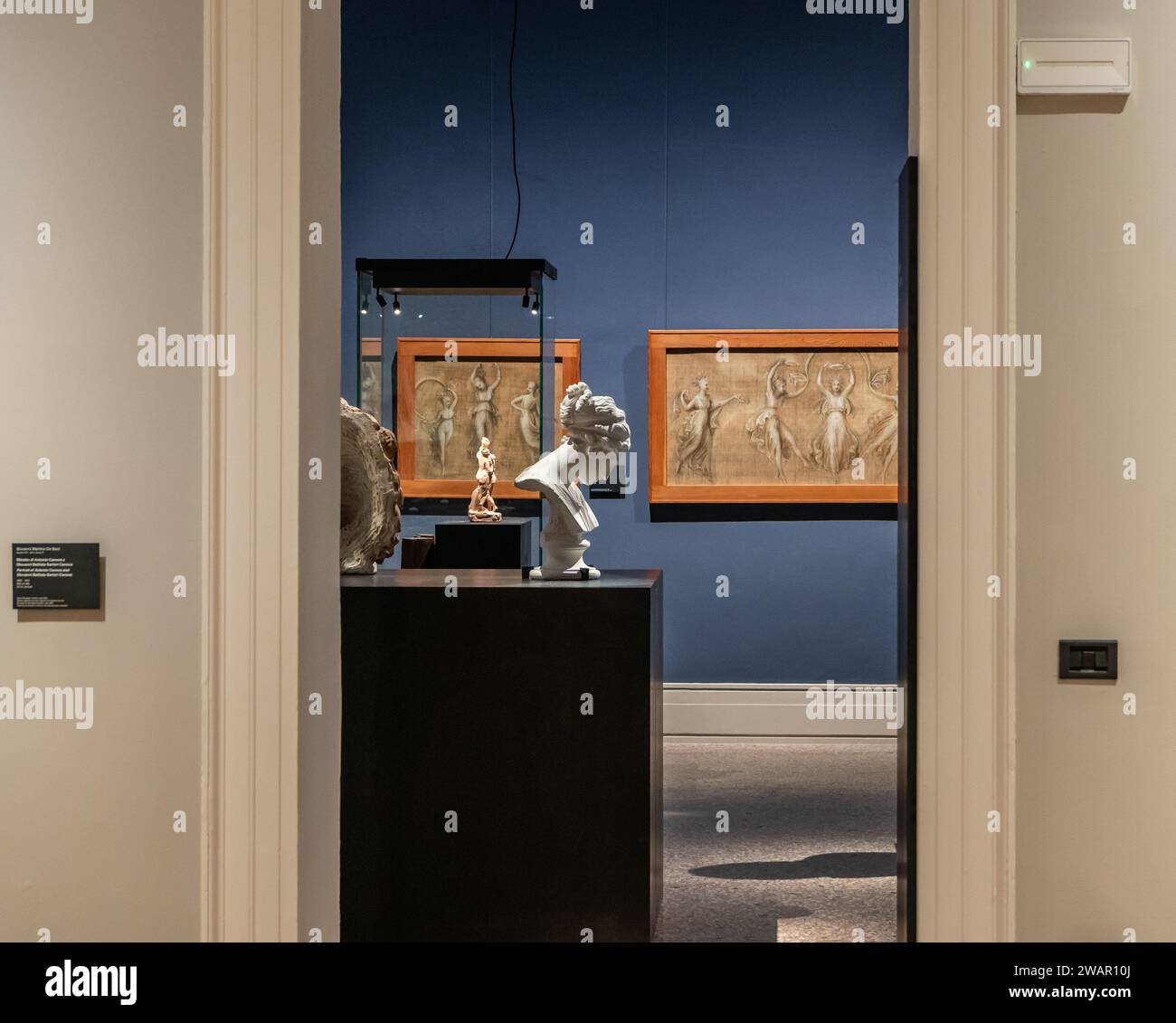 Sale espositive interne del Museo Civico di Bassano del Grappa, Veneto, Italia settentrionale, 16 dicembre 2023 Foto Stock