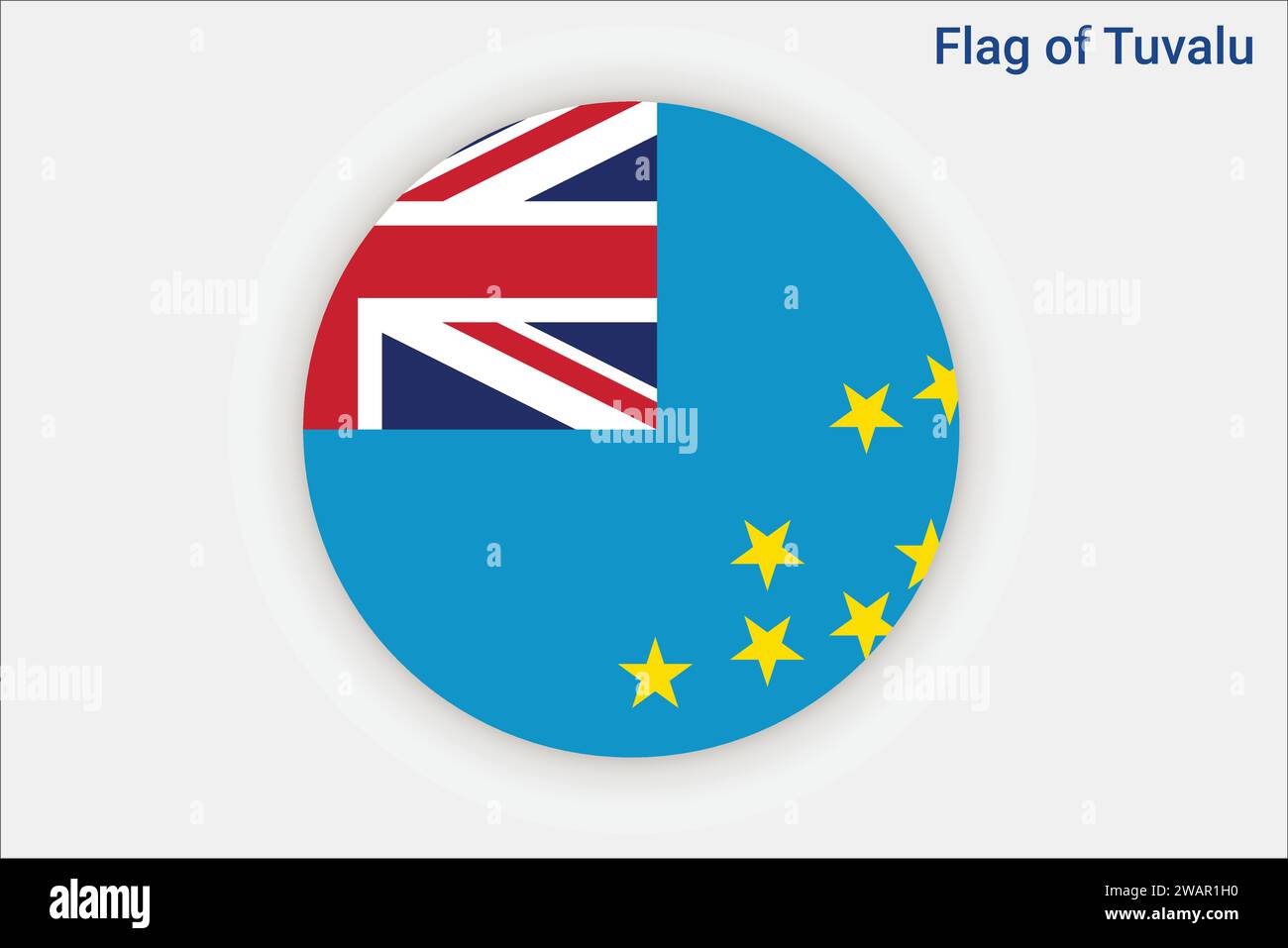 Alta bandiera dettagliata di Tuvalu. Bandiera nazionale dei Tuvalu. Oceania. Illustrazione 3D. Illustrazione Vettoriale