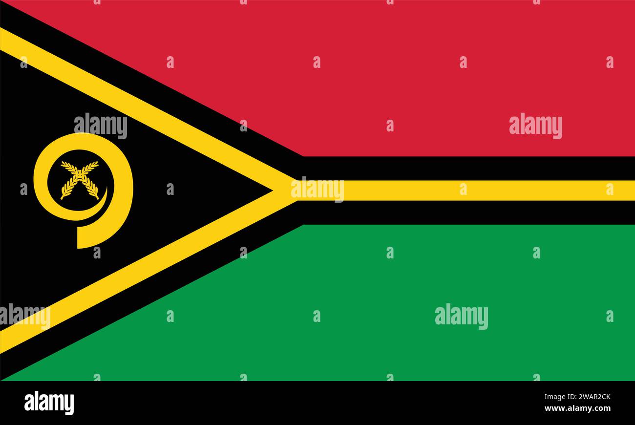 Alta bandiera dettagliata di Vanuatu. Bandiera nazionale Vanuatu. Oceania. Illustrazione 3D. Illustrazione Vettoriale