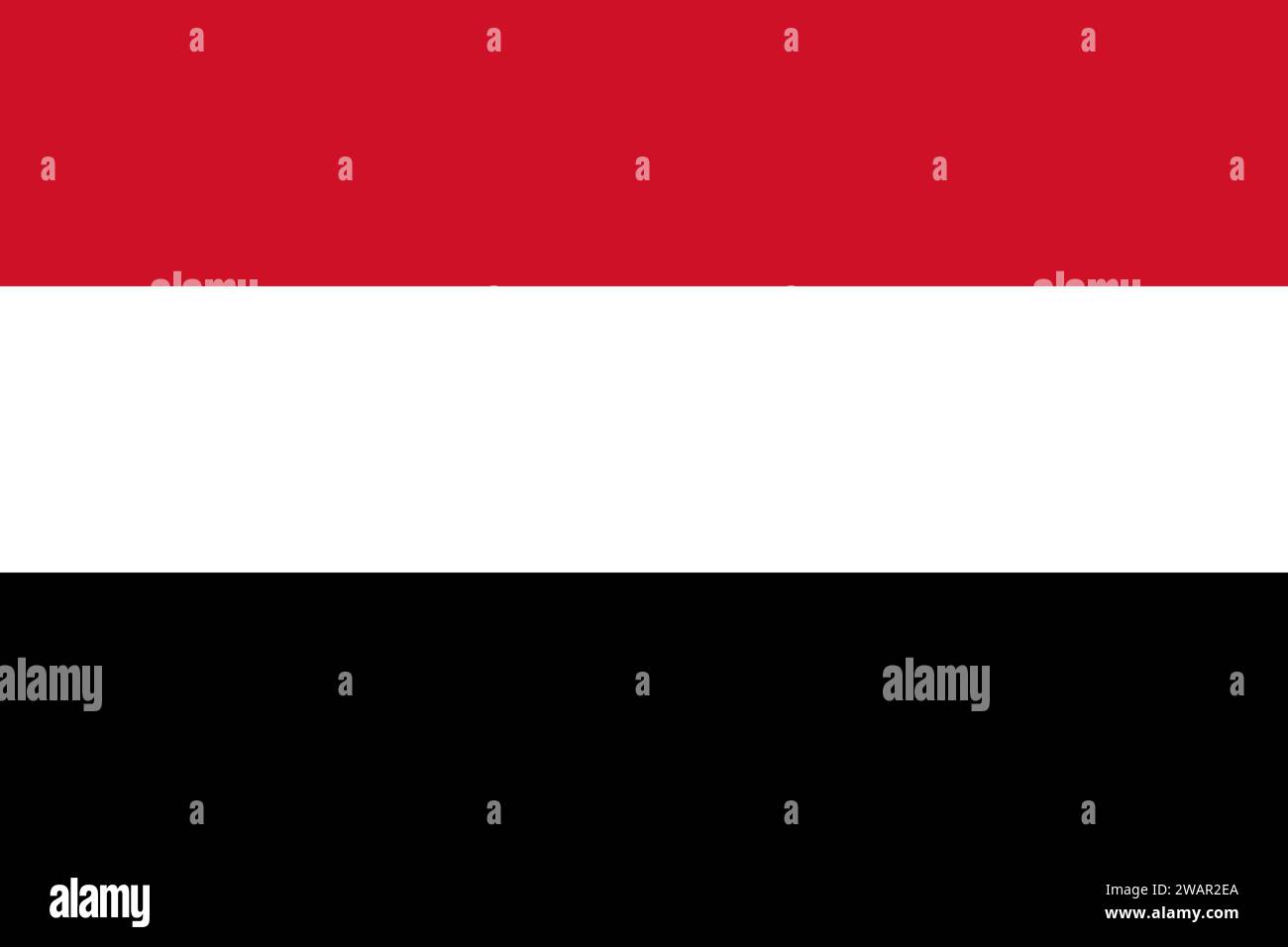 Alta bandiera dettagliata dello Yemen. Bandiera nazionale dello Yemen. Asia. Illustrazione 3D. Foto Stock