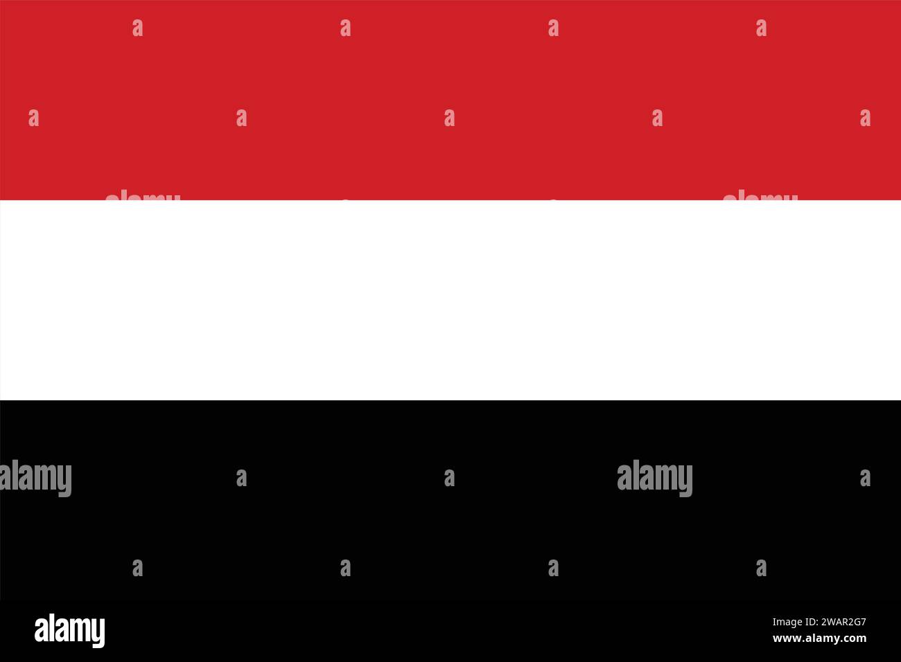 Alta bandiera dettagliata dello Yemen. Bandiera nazionale dello Yemen. Asia. Illustrazione 3D. Illustrazione Vettoriale