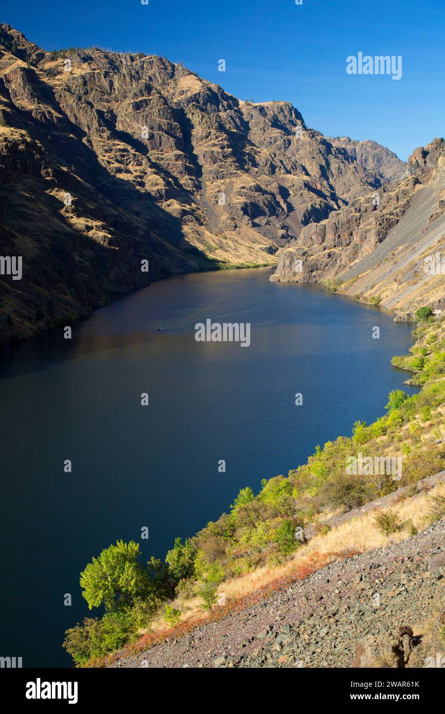 Hells Canyon Reservoir da Deep Creek Trail, Hells Canyon Seven Devils Scenic area, Hells Canyon Scenic Byway, Payette National Forest, Idaho Foto Stock