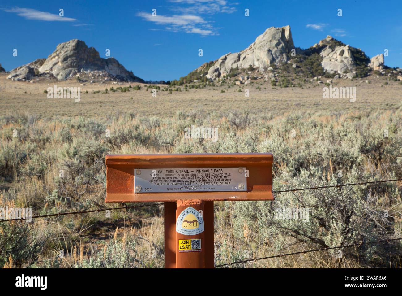 Segnavia, California Trail National Historic Trail, città di roccia riserva nazionale, Idaho Foto Stock