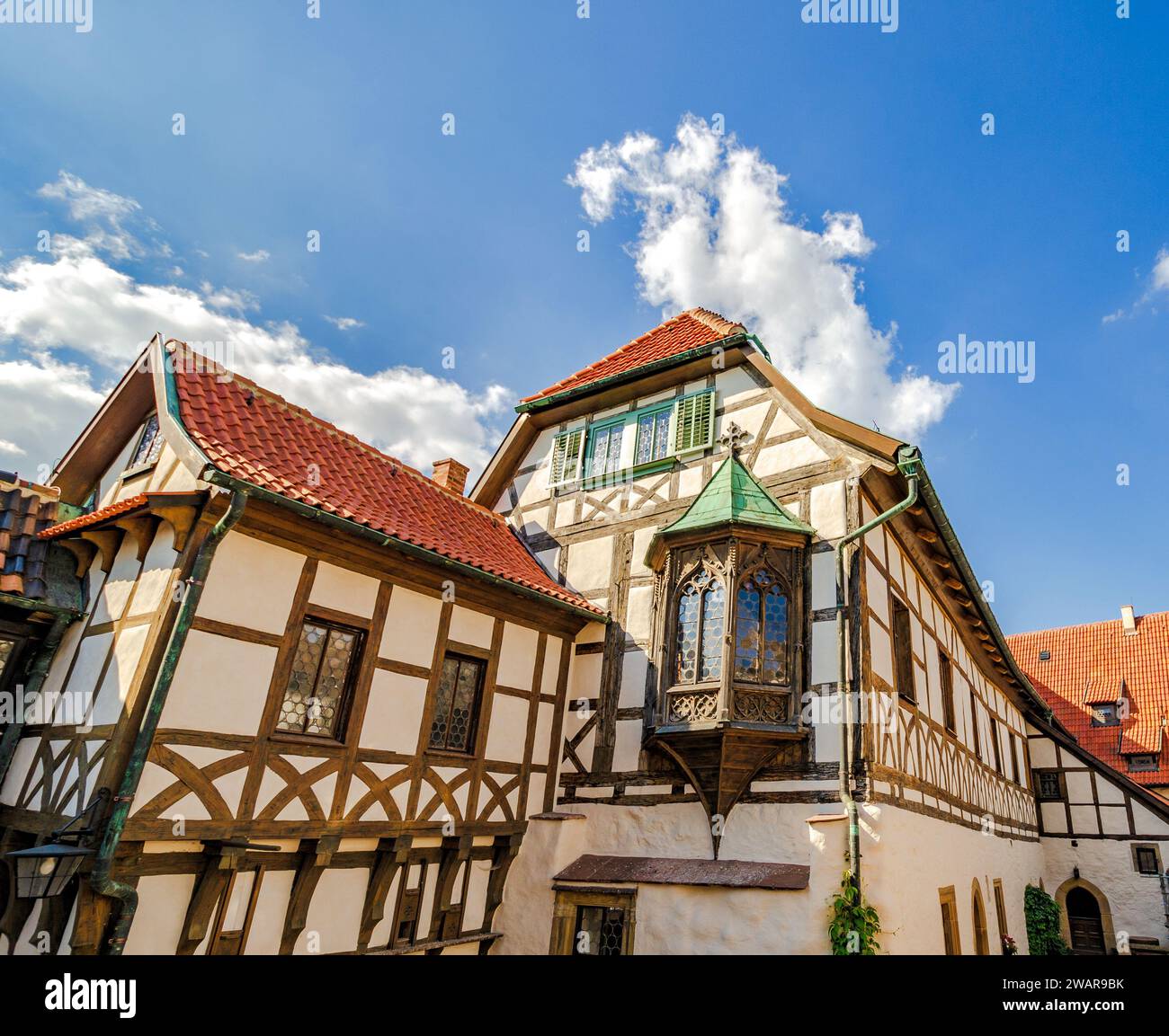 Bailiwick con Margarethengang nel primo cortile del castello di Wartburg a Eisenach, Turingia, Germania Foto Stock