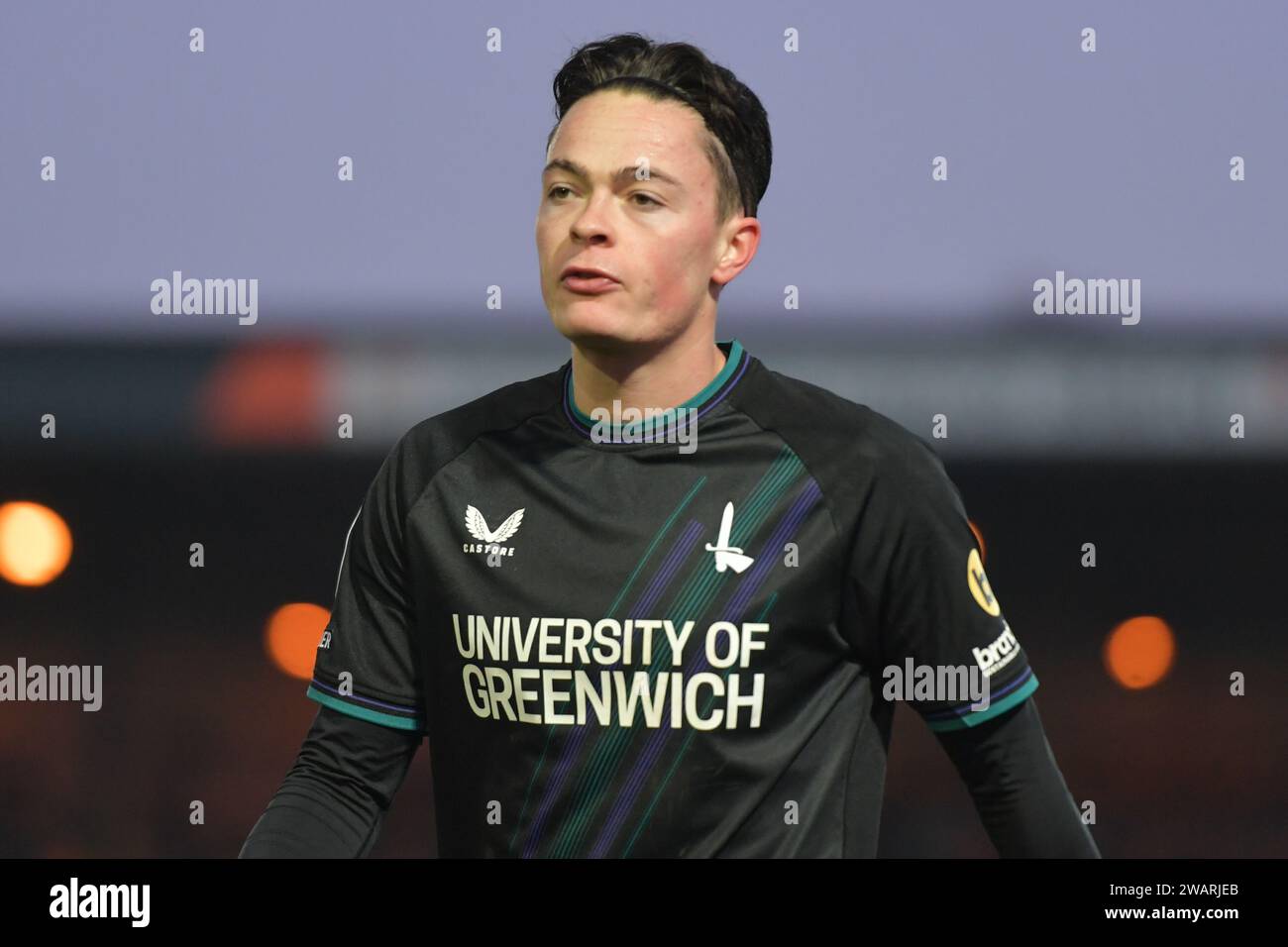 Stoke-on-Trent, Inghilterra. 6 gennaio 2024. Louie Watson del Charlton Athletic diuring the Sky Bet EFL League One match tra Port vale e Charlton Athletic. Kyle Andrews/Alamy Live News Foto Stock