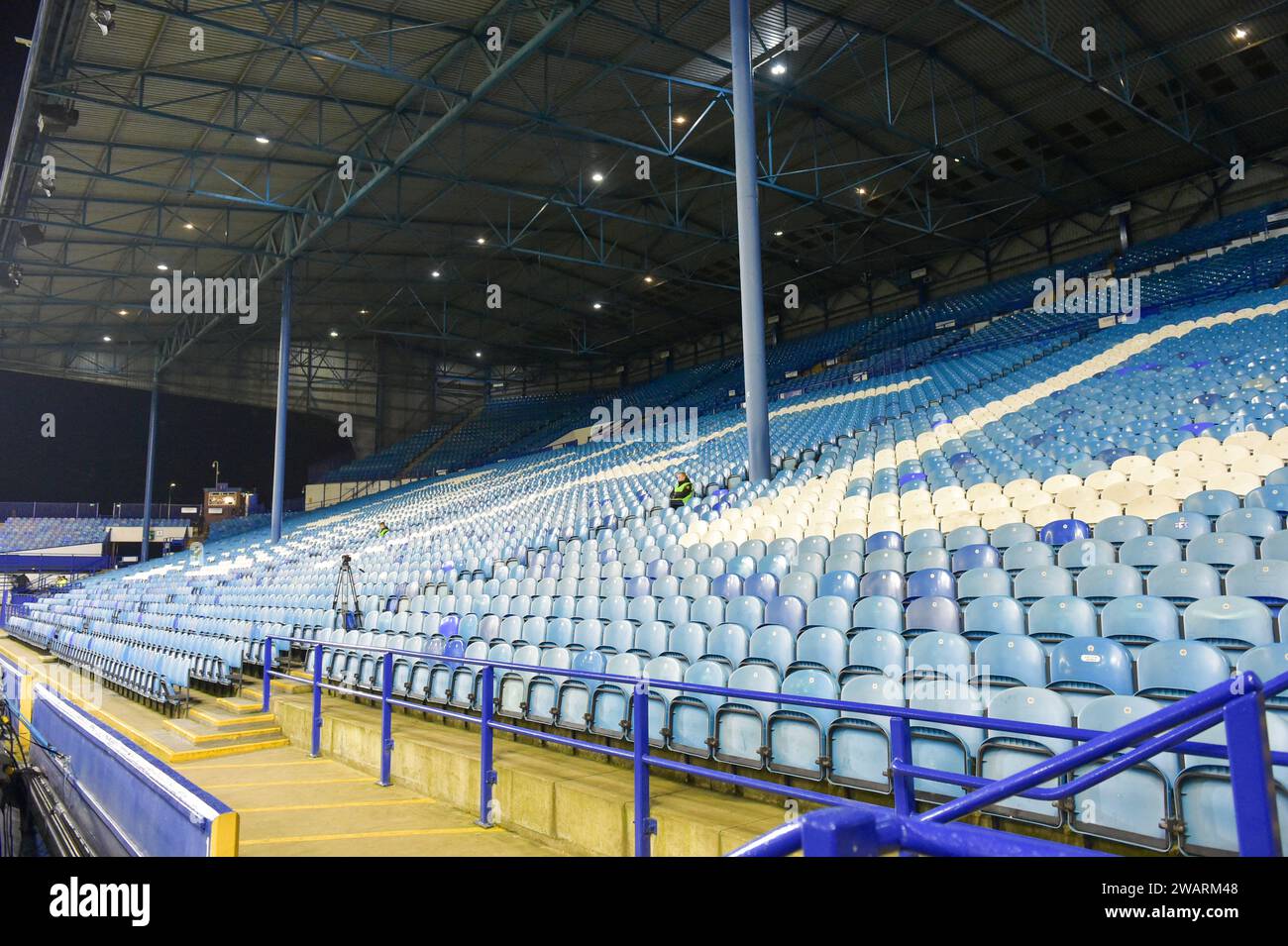 Con bassa partecipazione a Hillsborough, lo Spion Kop è chiuso per la partita del terzo turno della Emirates fa Cup Sheffield Wednesday vs Cardiff City a Hillsborough, Sheffield, Regno Unito, 6 gennaio 2024 (foto di Craig Cresswell/News Images), il 1/6/2024. (Foto di Craig Cresswell/News Images/Sipa USA) credito: SIPA USA/Alamy Live News Foto Stock