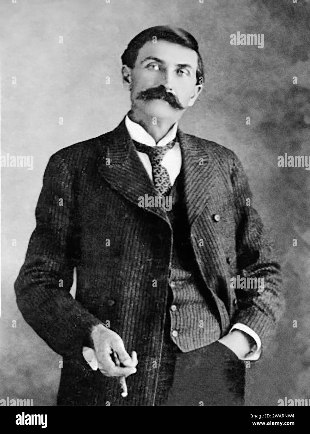 Pat Garrett. Ritratto dell'uomo di legge americano, Patrick Floyd Jarvis Garrett (1850-1908), 1903. Garrett è famoso per aver ucciso Billy the Kid. Foto Stock