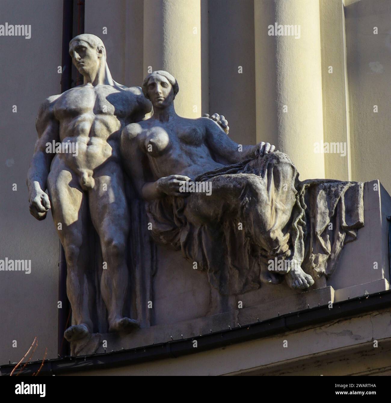 Sculture che possono essere osservate in diversi punti a Praga , Repubblica Ceca Foto Stock