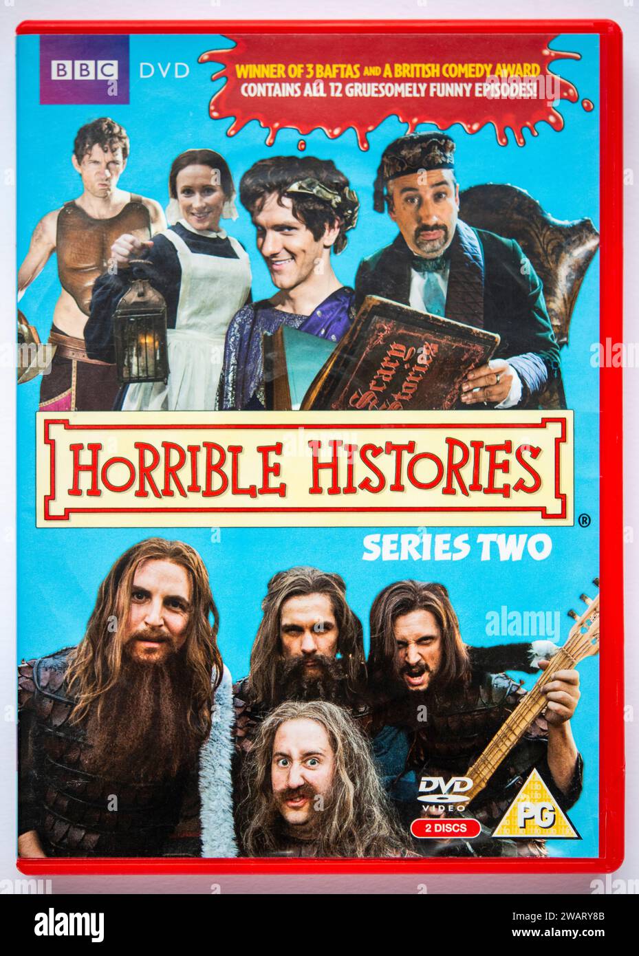 Copertina del DVD della seconda stagione della serie TV per bambini della BBC Horrible Histories Foto Stock