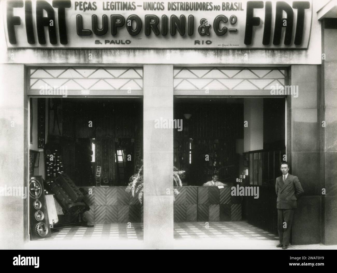 Luporini & Co Negozio ricambi FIAT Automobiles, Brasile anni '1930 Foto Stock