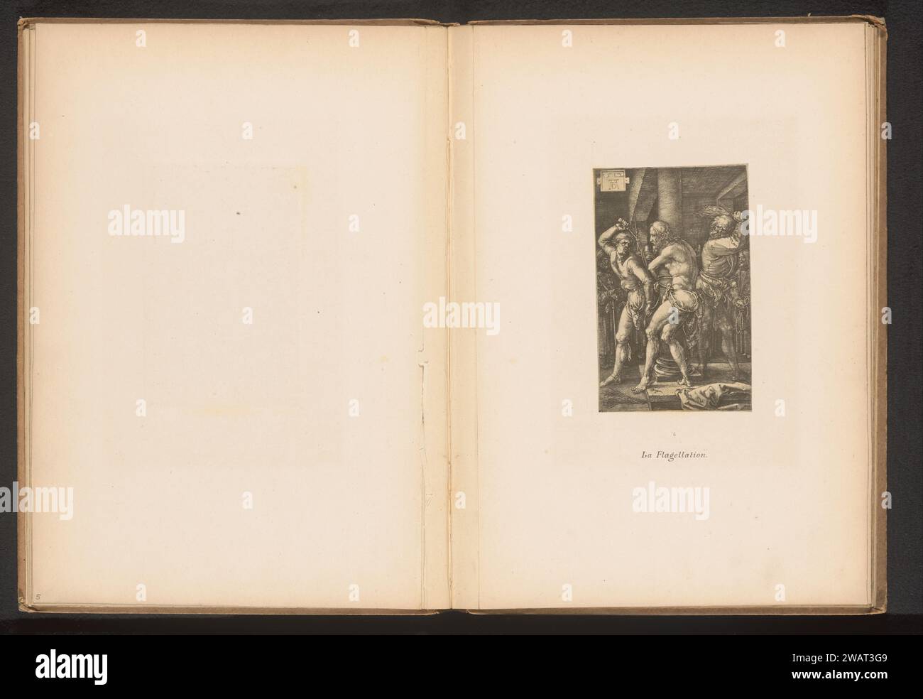 Riproduzione del flagello di Albrecht Dürer, Simonau & Tooey, dopo Albrecht Dürer, c. 1866 - in o prima del 1871 stampatore fotomeccanico: Brusselsafter stampa di: Neurenberg paper Passion of Christ. Flagellazione da parte dei soldati, Cristo di solito legato a una colonna (Matteo 27:26; Marco 15:15; Giovanni 19:1) Foto Stock