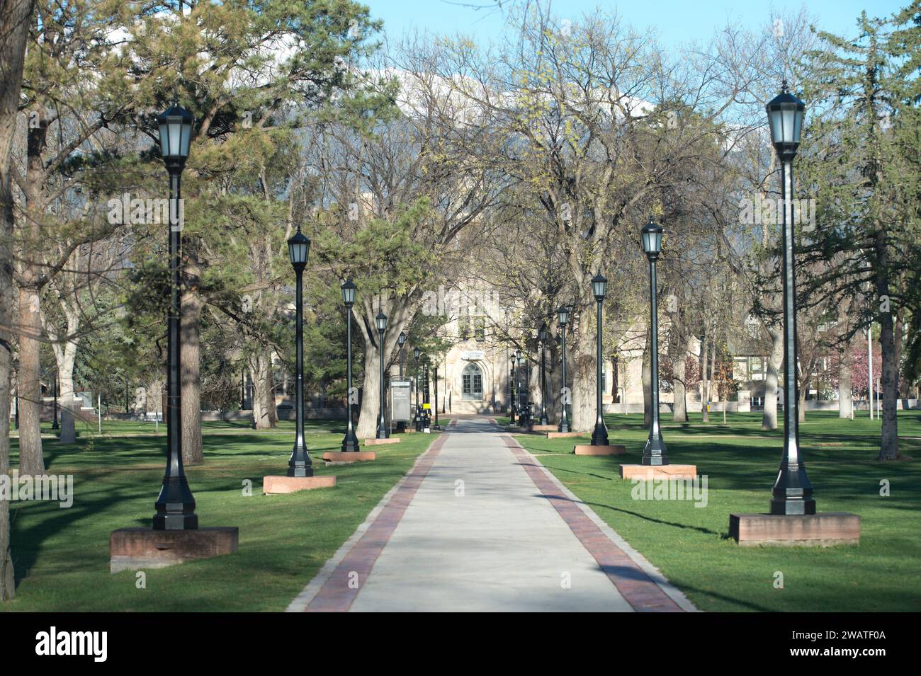 Edifici nel campus del Colorado College, un college privato di materie umanistiche a Colorado Springs, Colorado. Fondata nel 1874. Foto Stock