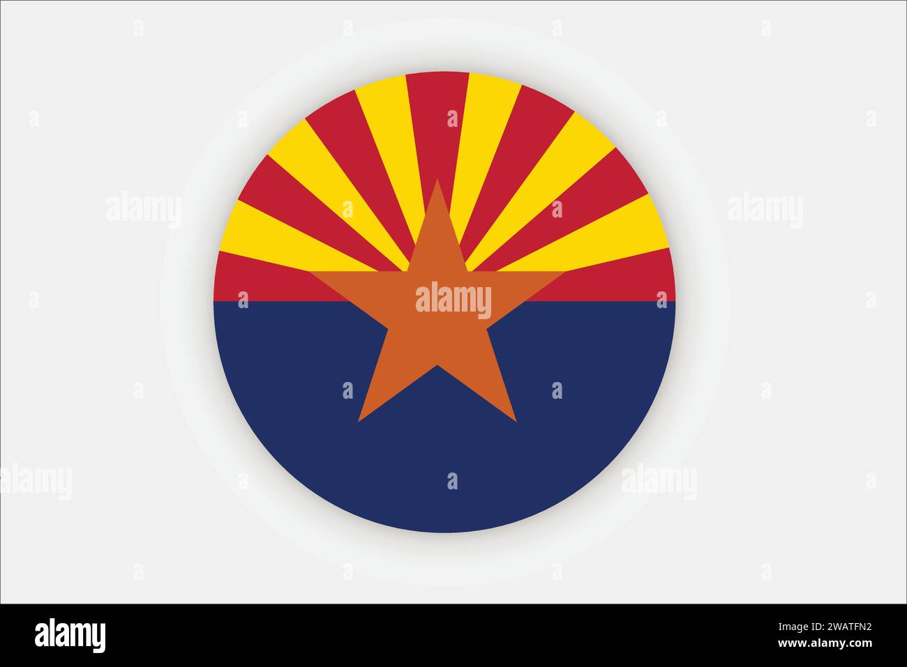 Alta bandiera dell'Arizona. Bandiera dello stato dell'Arizona, bandiera nazionale dell'Arizona. Bandiera dello stato dell'Arizona. USA. America. Illustrazione Vettoriale