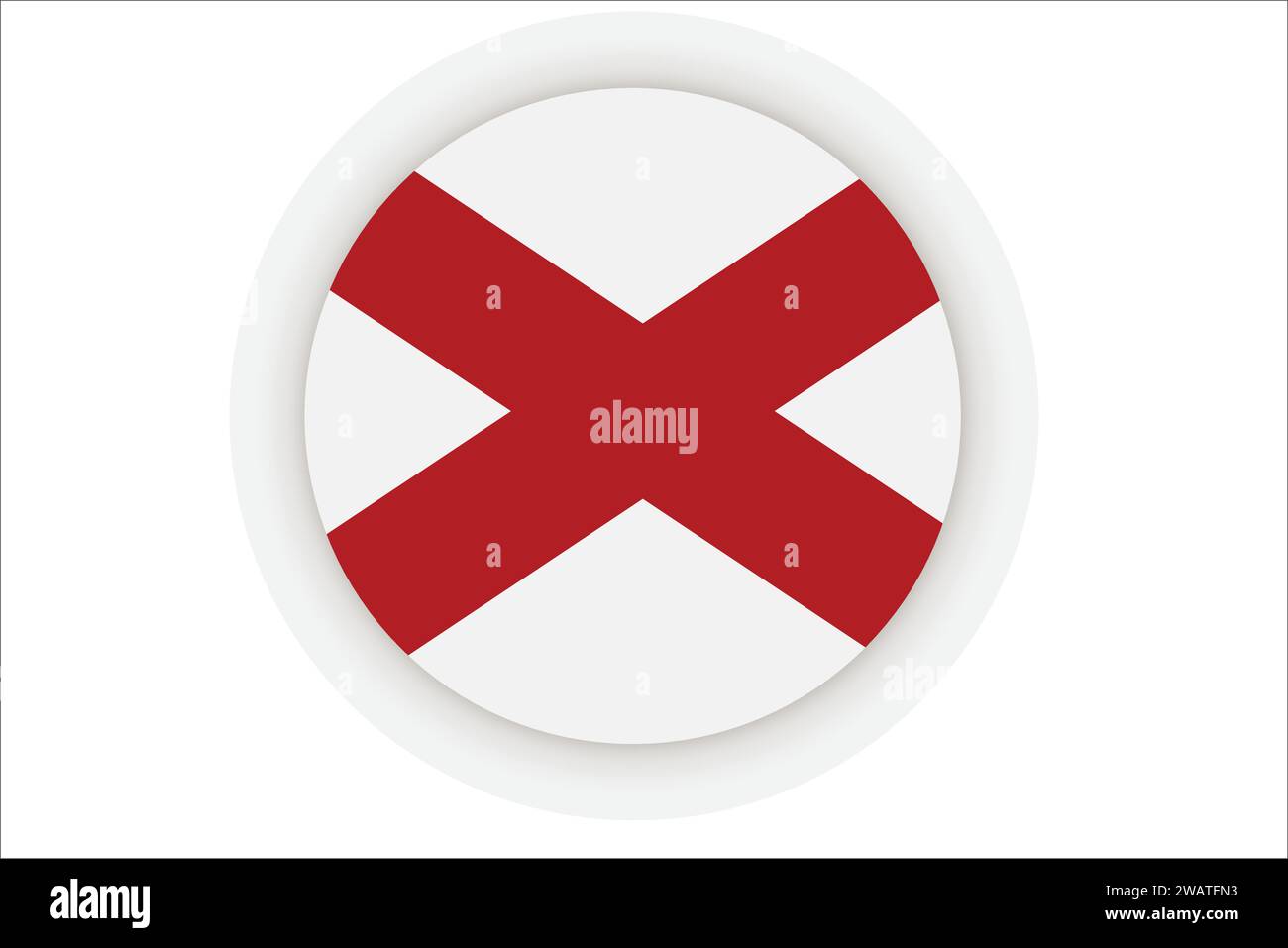 Alta bandiera dettagliata dell'Alabama. Bandiera dello stato dell'Alabama, bandiera nazionale dell'Alabama. Bandiera dello stato dell'Alabama. USA. America. Illustrazione Vettoriale