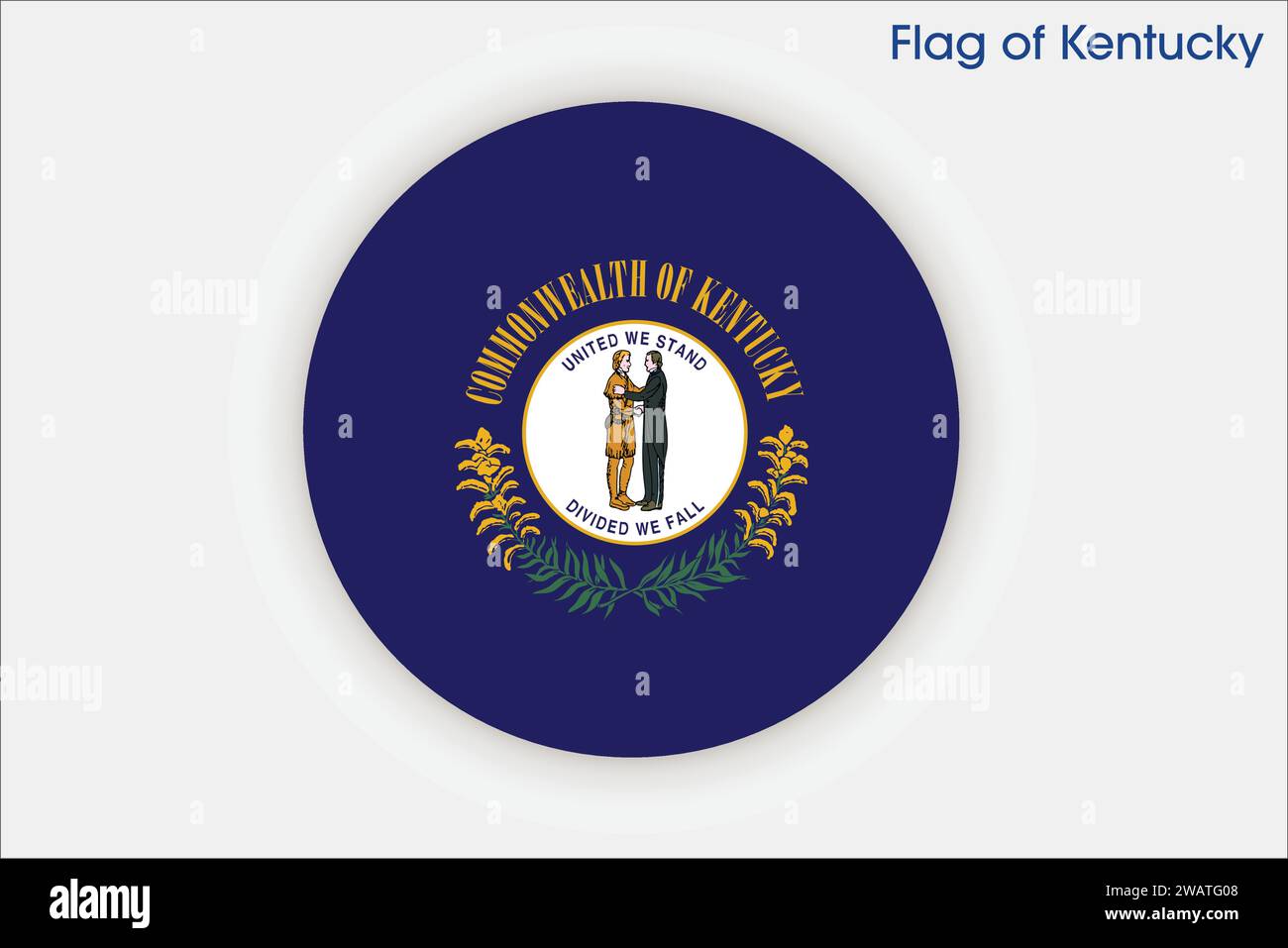 Alta bandiera del Kentucky. Bandiera dello stato del Kentucky, bandiera nazionale del Kentucky. Bandiera dello stato del Kentucky. USA. America. Illustrazione Vettoriale