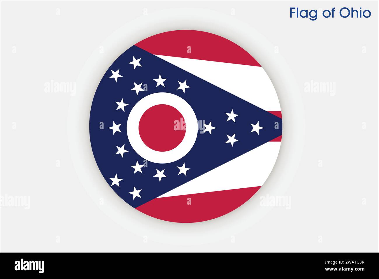 Alta bandiera dettagliata dell'Ohio. Bandiera dello stato dell'Ohio, bandiera nazionale dell'Ohio. Bandiera dello stato dell'Ohio. USA. America. Illustrazione Vettoriale