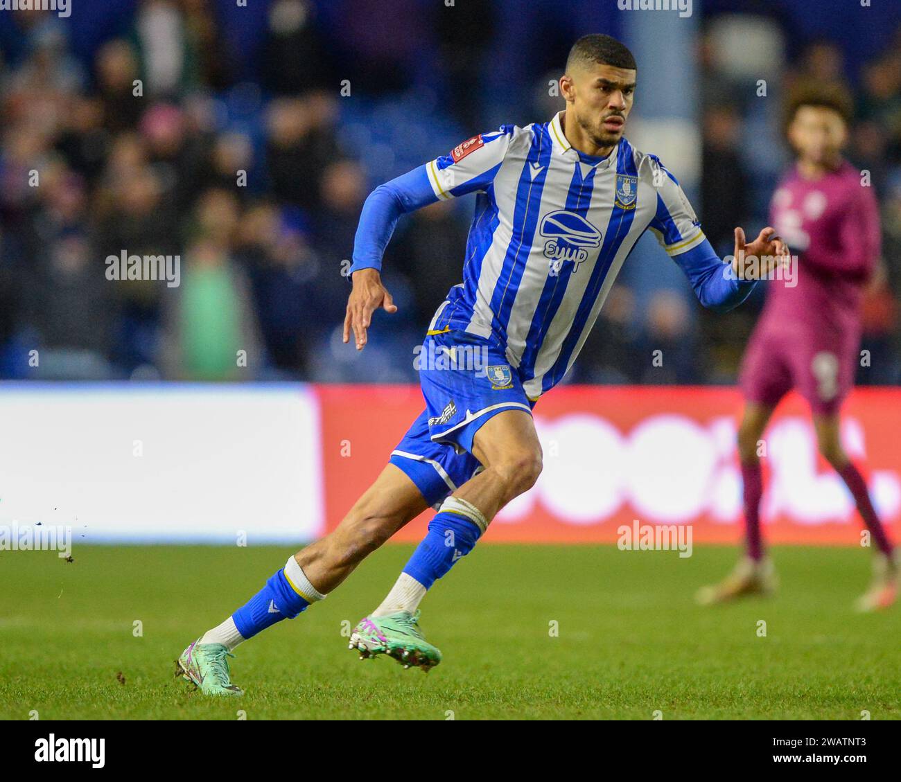 Ashley Fletcher di Sheffield mercoledì durante il terzo turno della Emirates fa Cup Sheffield Wednesday vs Cardiff City a Hillsborough, Sheffield, Regno Unito, 6 gennaio 2024 (foto di Craig Cresswell/News Images) in, il 1/6/2024. (Foto di Craig Cresswell/News Images/Sipa USA) credito: SIPA USA/Alamy Live News Foto Stock