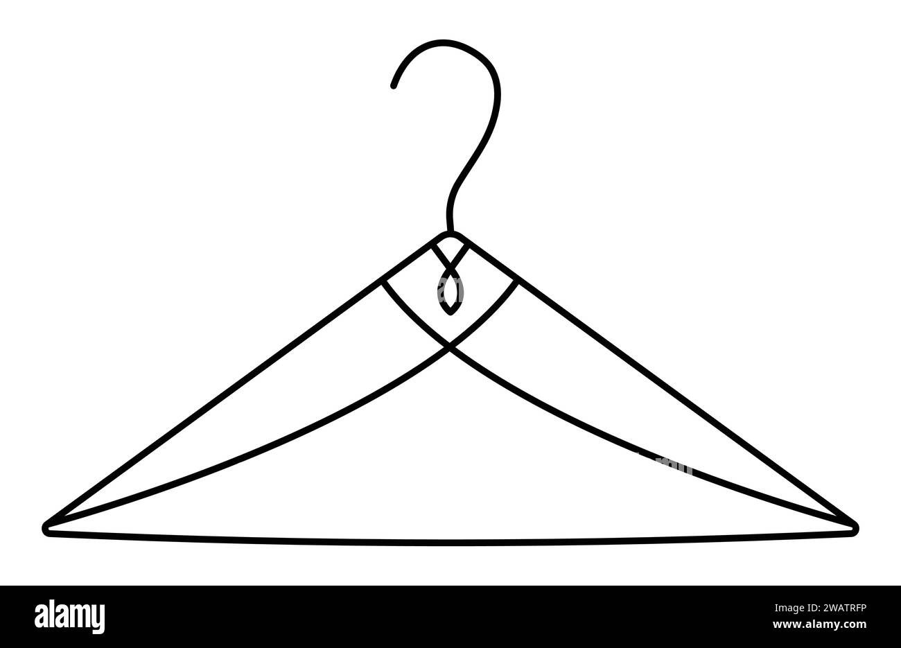Cartello per appendiabiti singolo, elegante simbolo di appendiabiti con linea nera, raffinato pittogramma di appendiabiti femminile. Tratto modificabile, icona del vettore di perfezionamento pixel Illustrazione Vettoriale
