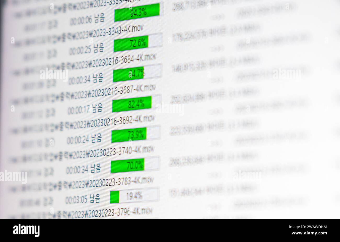 Barra di stato della trasmissione dei dati su Internet, sicurezza informatica, connessione di sicurezza Internet Foto Stock