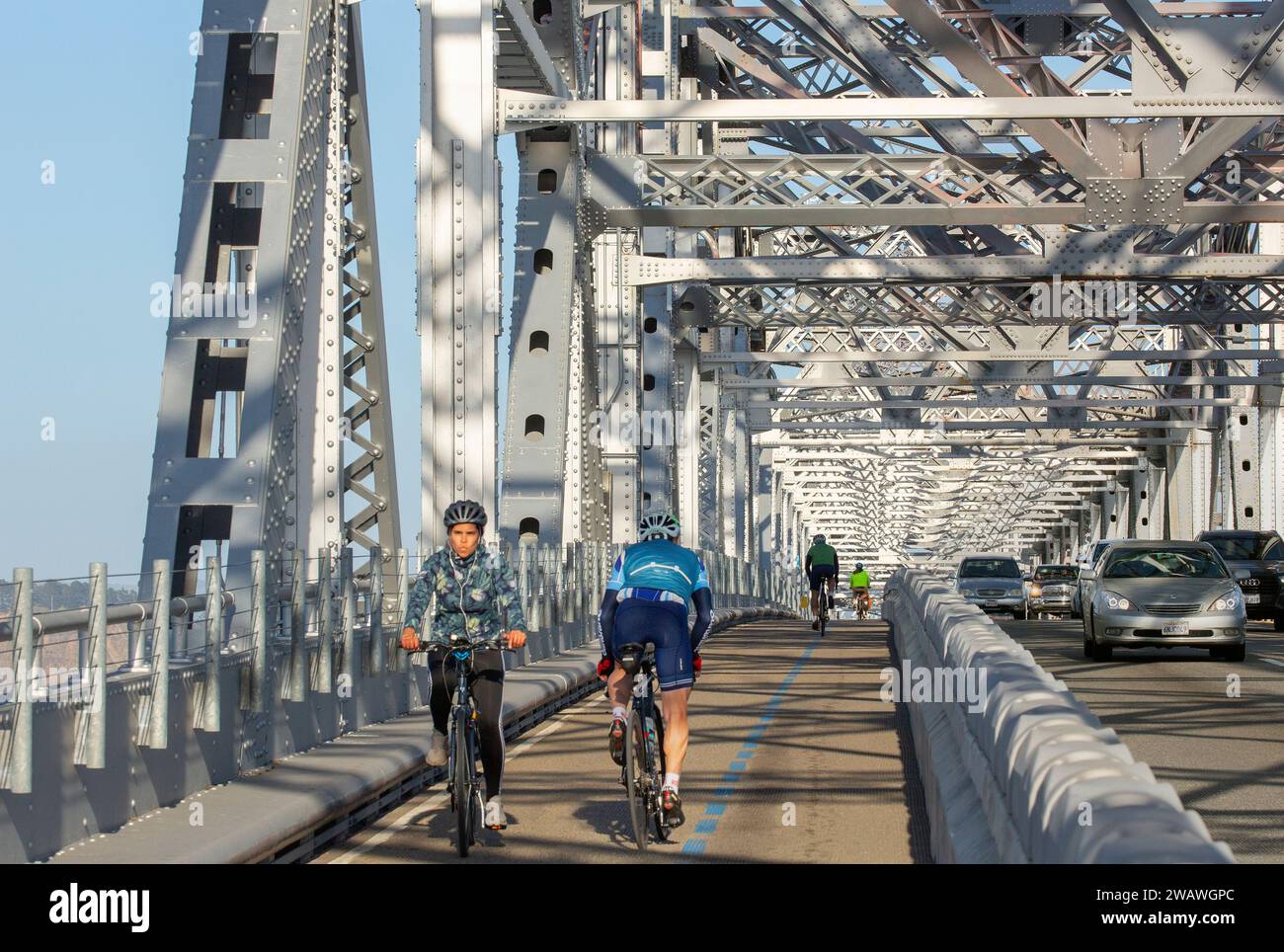 Ponte Richmond-San Rafael, area della baia di San Francisco, pista ciclabile Foto Stock
