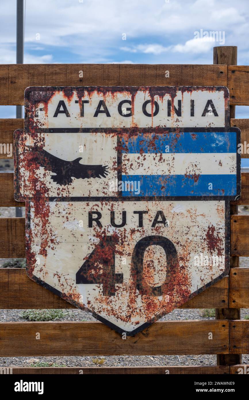 Caffetteria, fermata del ristorante, Route 40, Patagonia, Argentina Foto Stock