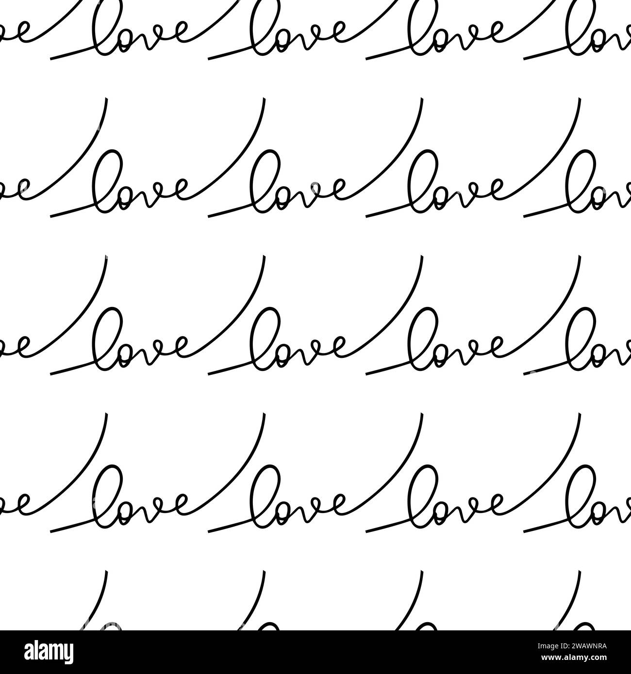 Scritta a mano Love motivo senza cuciture.Sfondi di testo applicabili in carta da parati, involucro, stampa, tessuti per il giorno del matrimonio o del giorno dei valentini. Vettore Illustrazione Vettoriale