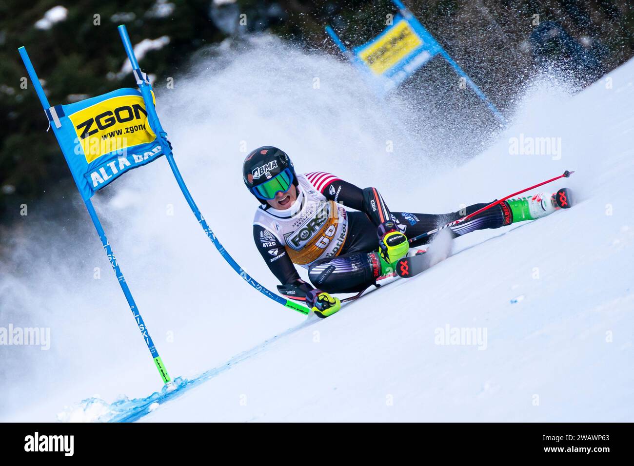 Alta Badia, Italia 17 dicembre 2023. KENNEY Patrick (USA) gareggia nella Coppa del mondo di sci alpino Audi Fis 2023-24 Giant Slalom maschile sulla Gran Risa Foto Stock