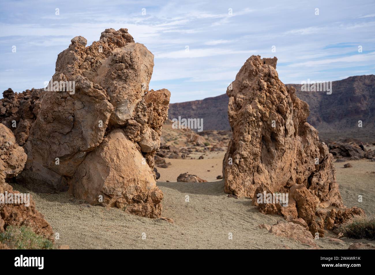 Minas de San Jose paesaggio desertico e formazioni rocciose nel Parco Nazionale del Teide Tenerife, Spagna Foto Stock