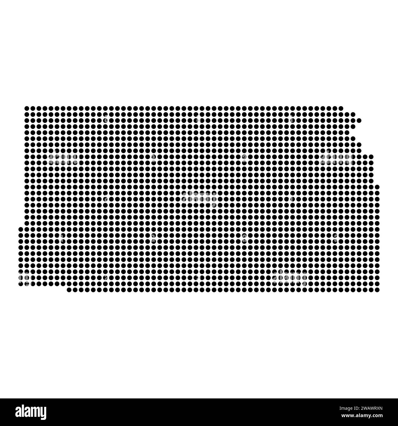 Forma della mappa del Kansas, stati uniti d'america. Illustrazione vettoriale simbolo icona concetto piatto . Illustrazione Vettoriale