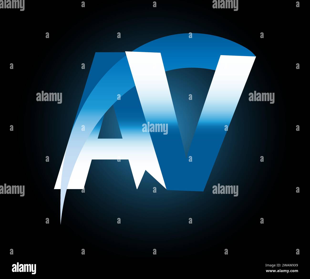 Design del logo AV Last Illustrazione Vettoriale