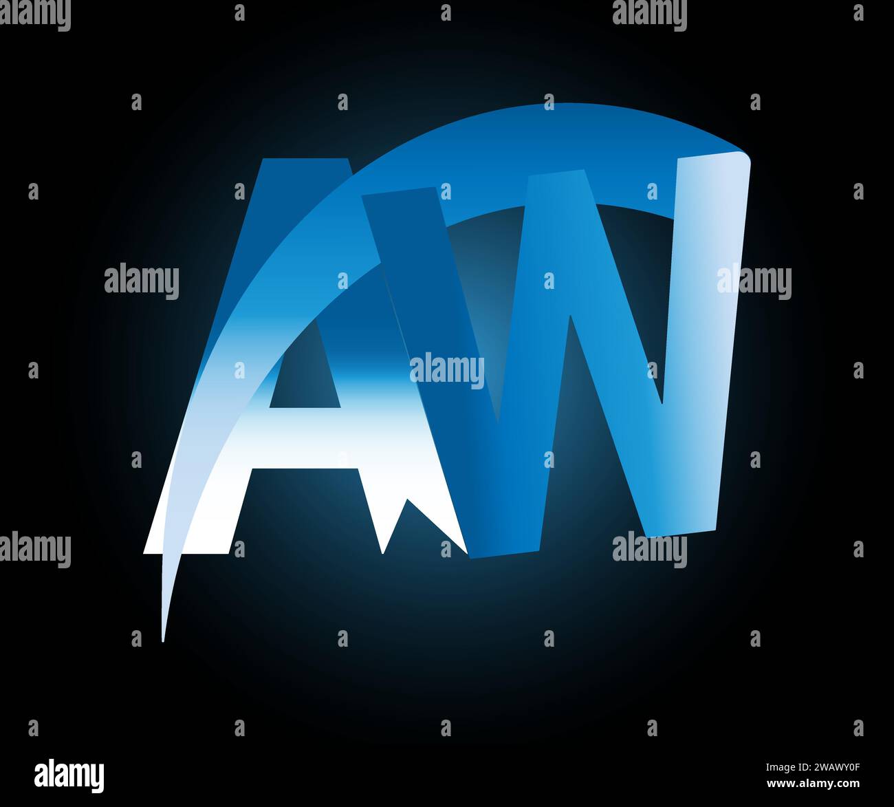 Design del logo AW Last Illustrazione Vettoriale