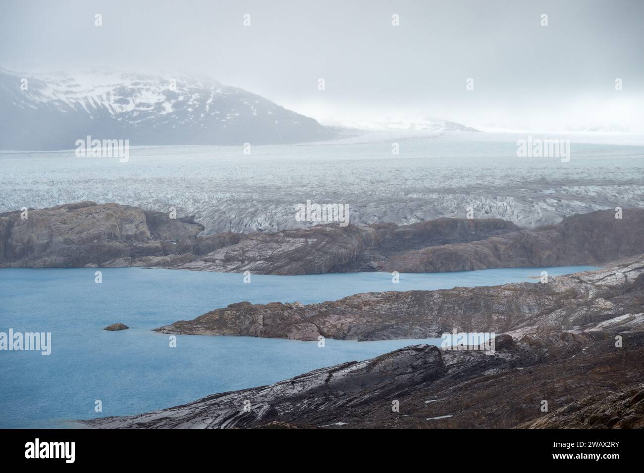 Punto panoramico del ghiacciaio Upsala, Estancia Cristina, Patagonia, Argentina Foto Stock