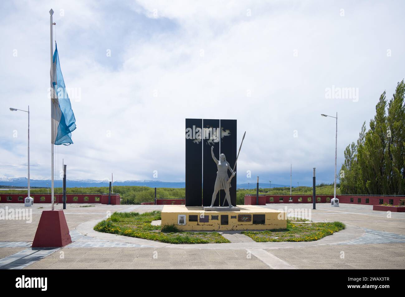 Falkland Islands (Malvinas) Conflict Memorial & Statue, El Calafate, Argentina Foto Stock
