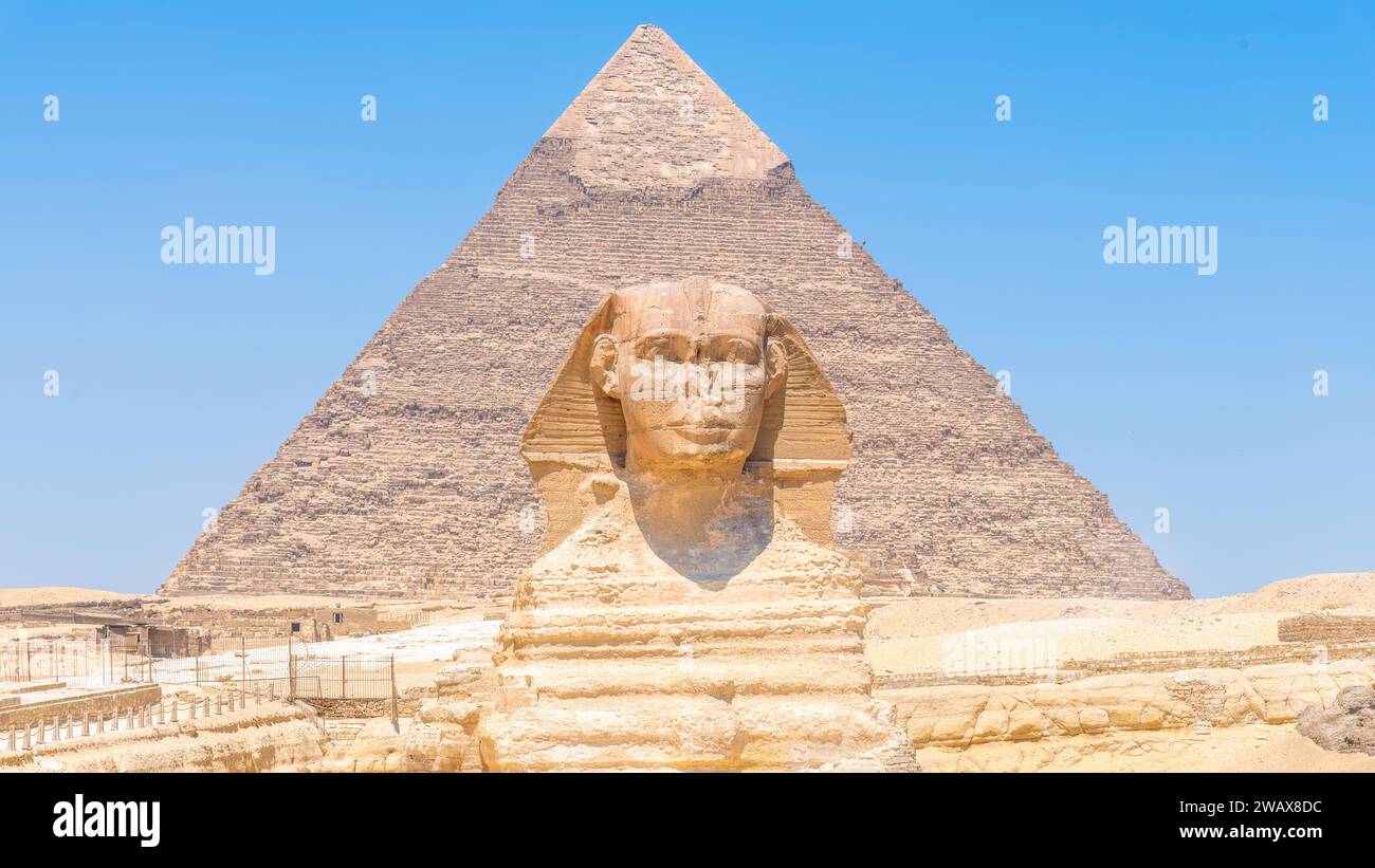 La Grande Sfinge di Giza in Egitto. Foto Stock