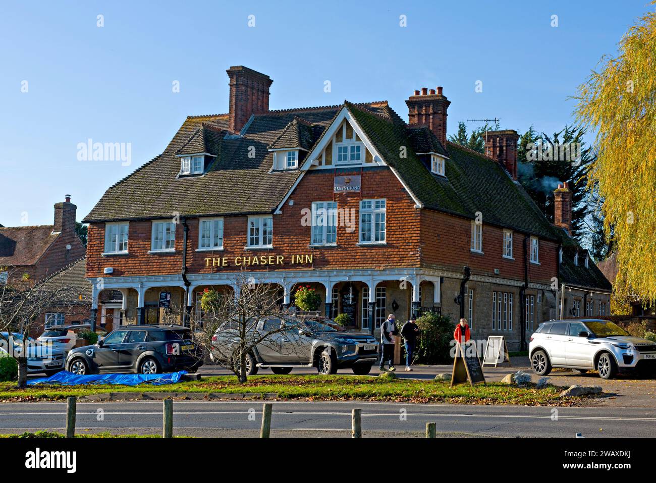 Il Chaser Inn, situato nel villaggio Kentish di Shipbourne Foto Stock