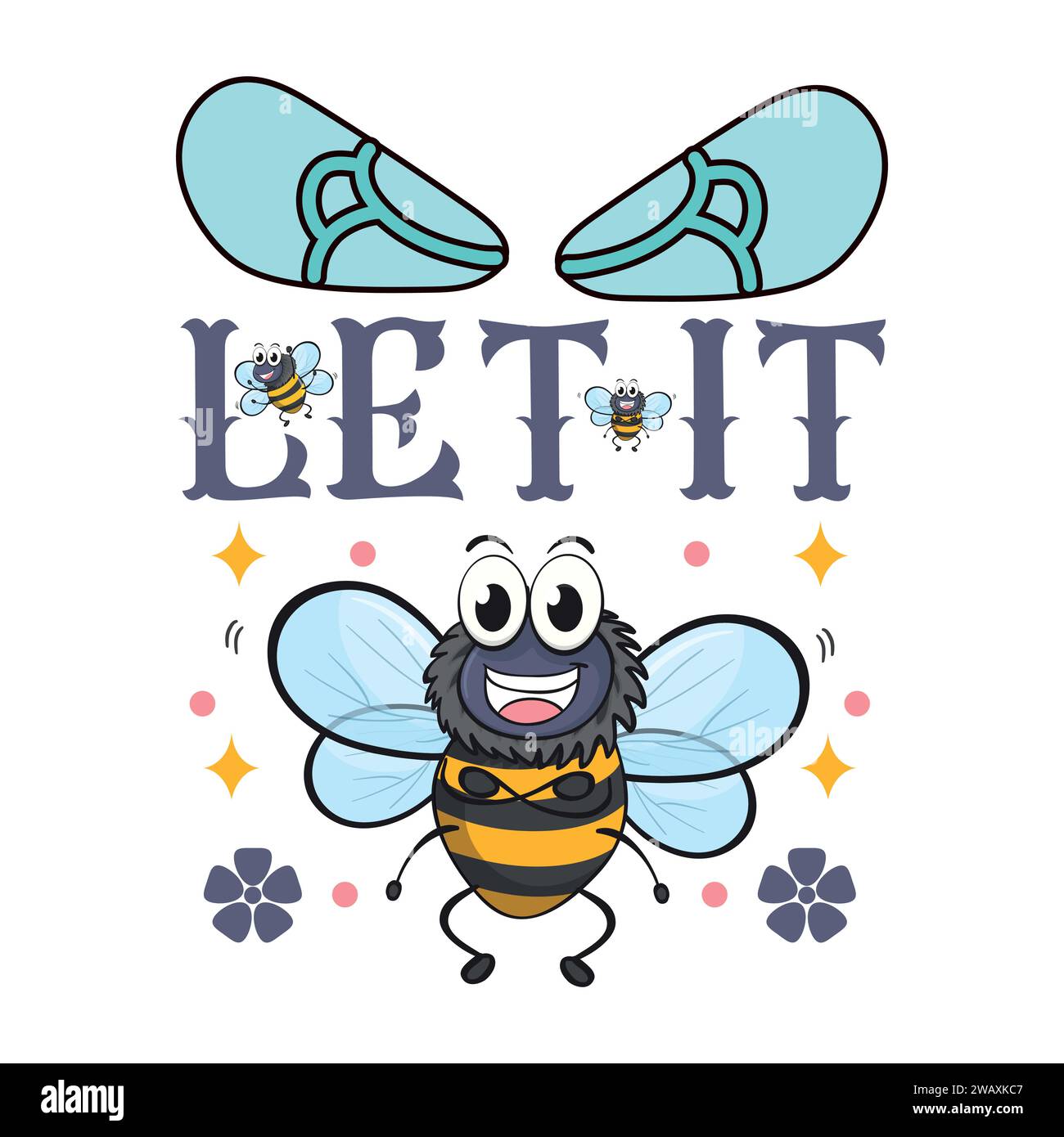 T-Shirt Design Bee Illustrazione Vettoriale