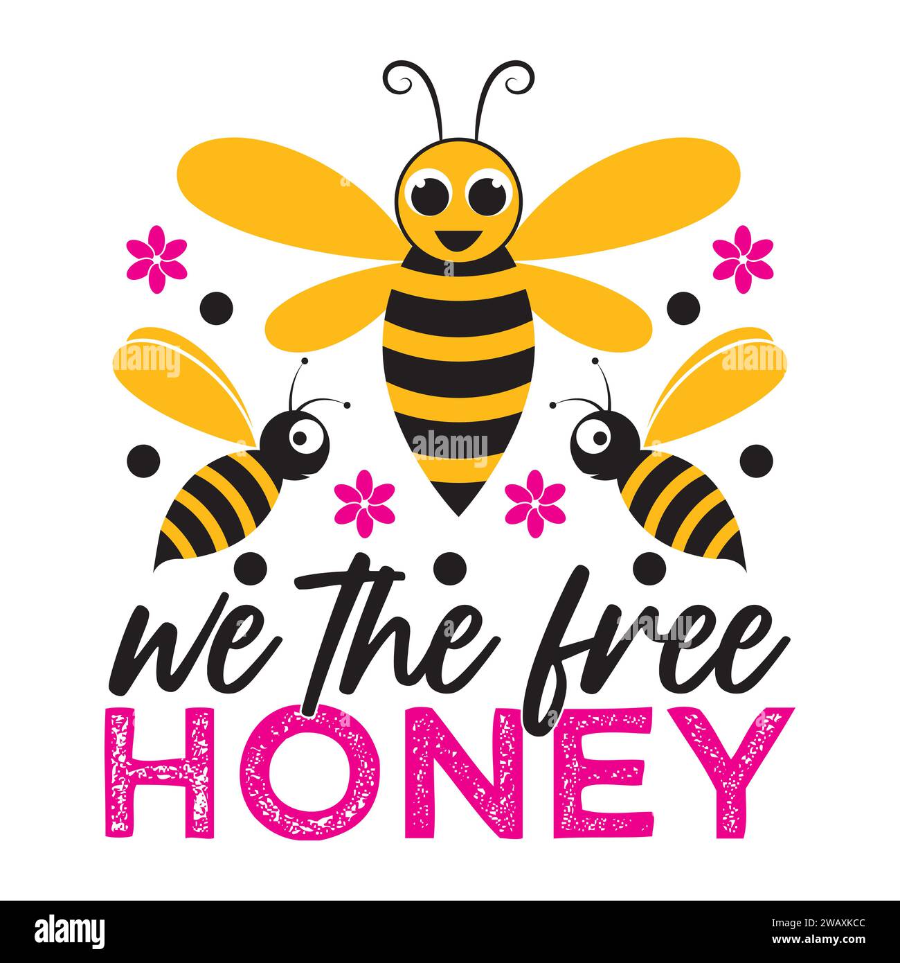 T-Shirt Design Bee Illustrazione Vettoriale