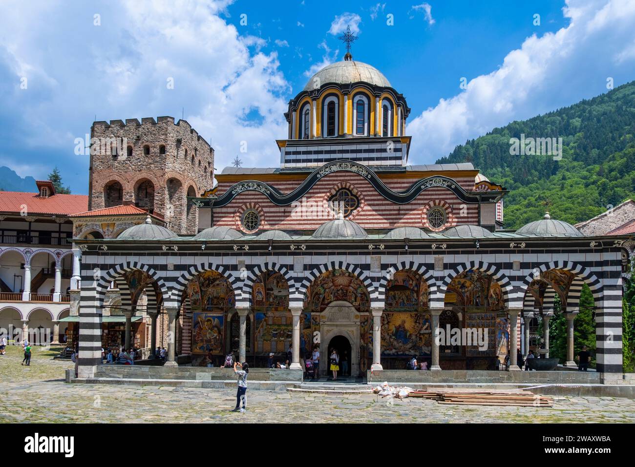 Chiesa principale della Natività della Vergine madre nel Monastero di San Giovanni di Rila. Sofia, Bulgaria, Europa sudorientale. Foto Stock